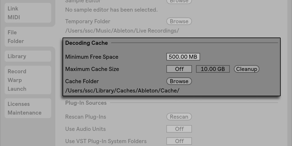 Ableton pack download cache large key